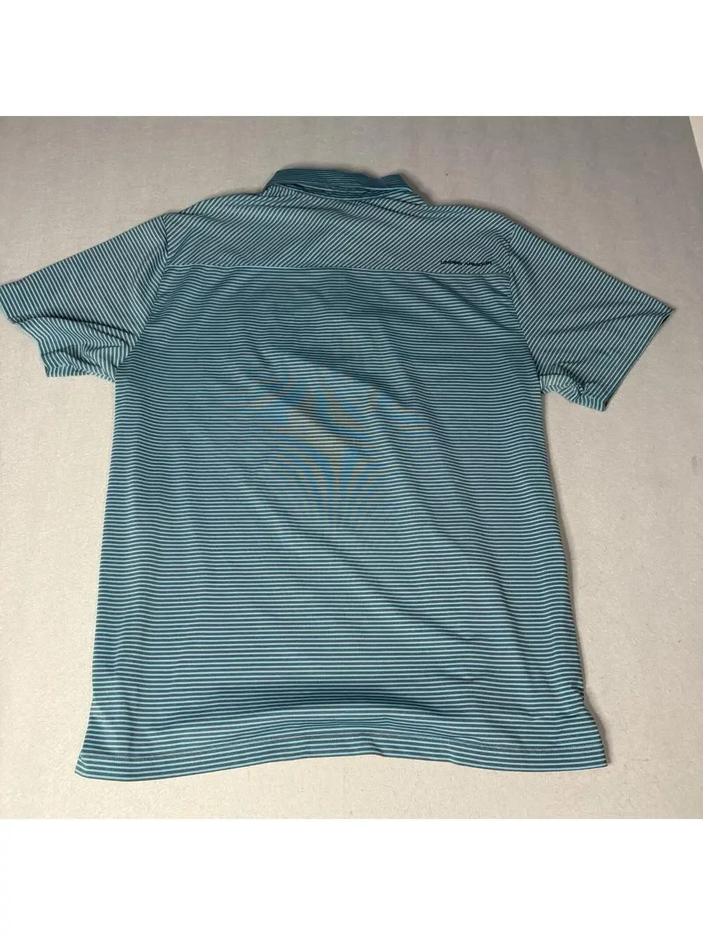 Under Armour Polo Shirt Mens 2XL XXL Green Striped Short‎ Sleeve Heat Gear Loose